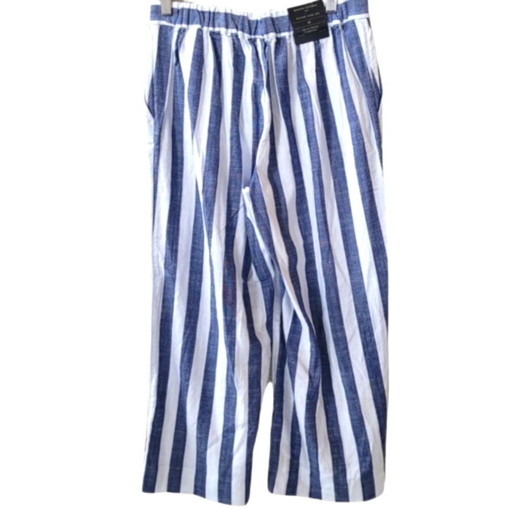 BANANA REPUBLIC Factory Rowan Wide Leg Stripe Pull On Pant Size 18